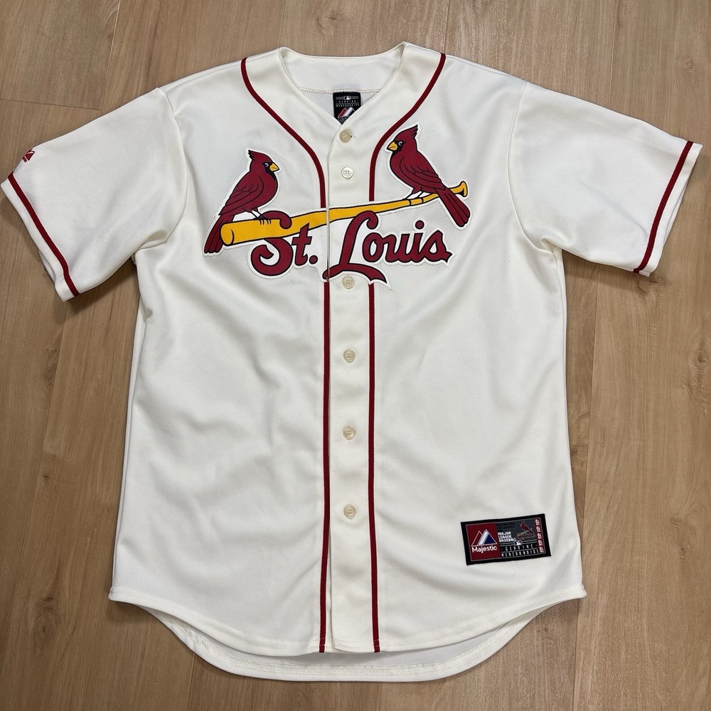 St Louis Cardinals Molina #4 White Jersey Medium Majestic Genuine Merchandise